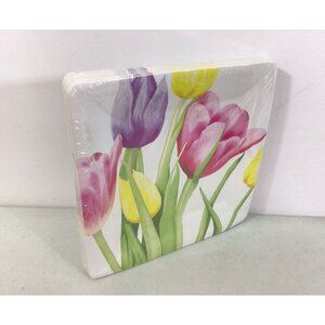 ArtStyle Designer Square Plates Tulips Made USA New